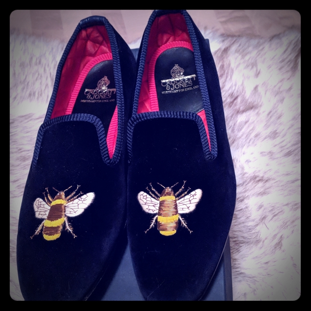 Crockett & Jones Velvet Bee Loafers